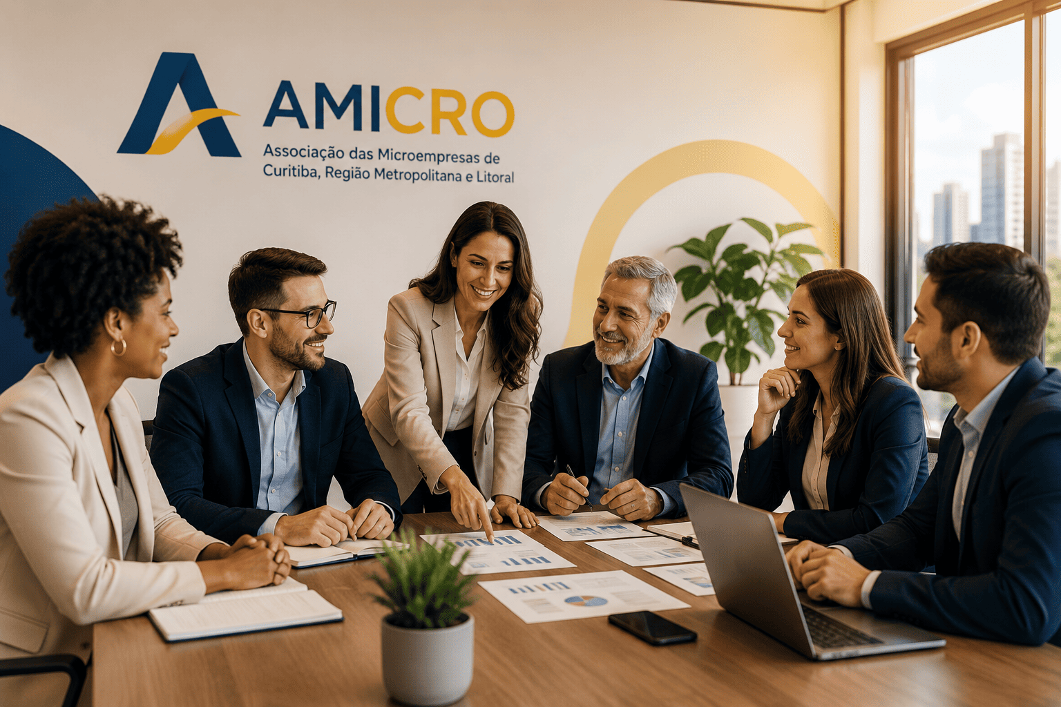 Diretoria e associados da AMICRO em encontro institucional